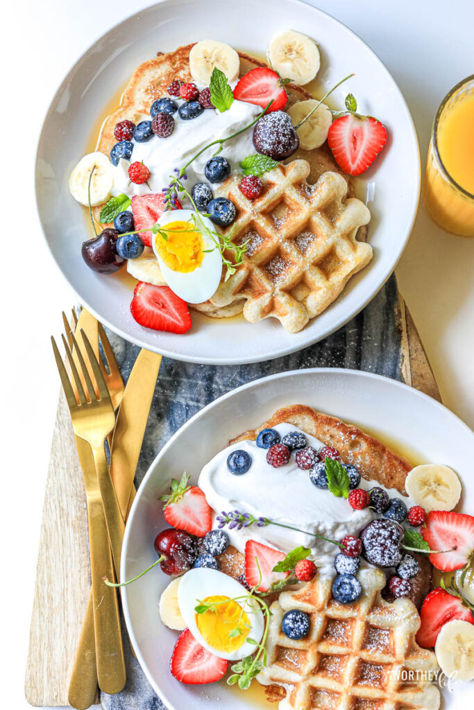 Waffle and Pancake Berry Breakfast