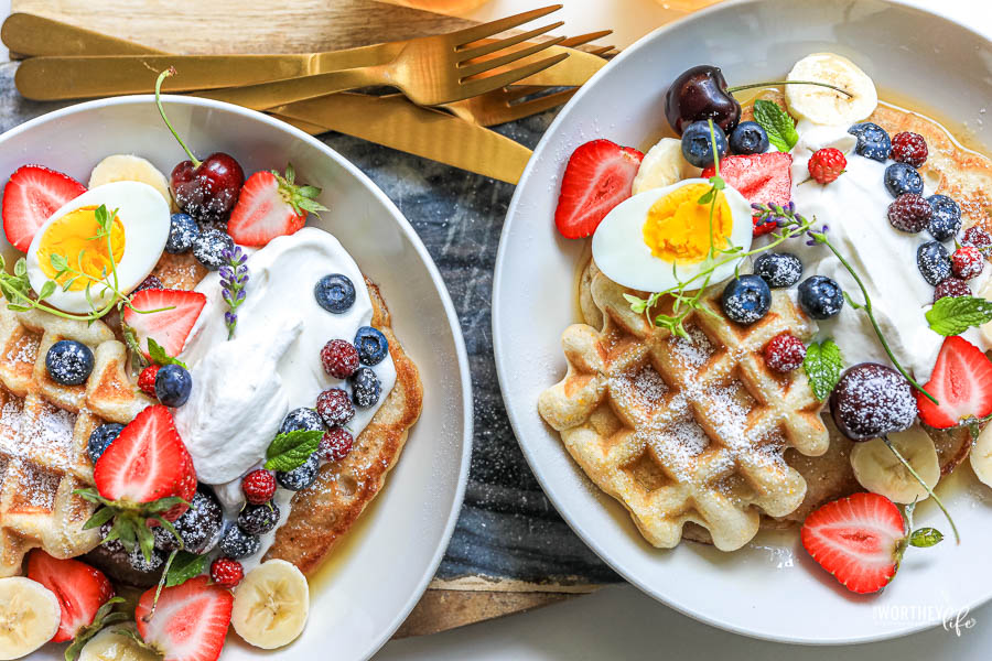 Waffle and Pancake Berry Breakfast