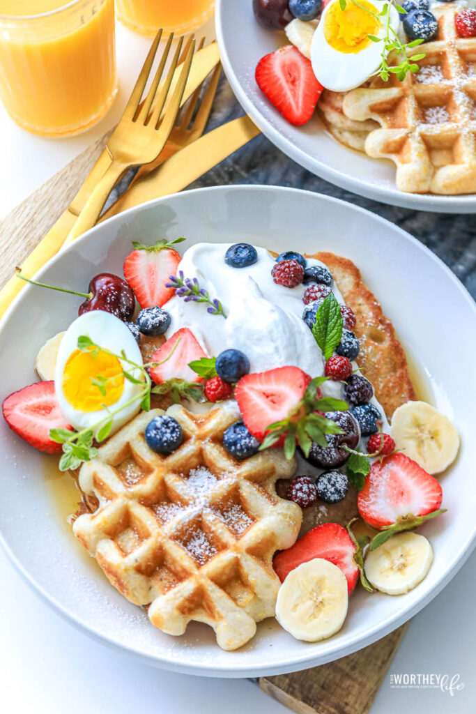 Waffle and Pancake Berry Breakfast