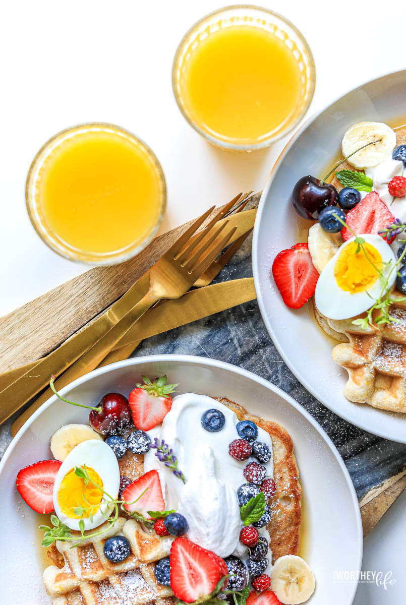 Waffle and Pancake Berry Breakfast