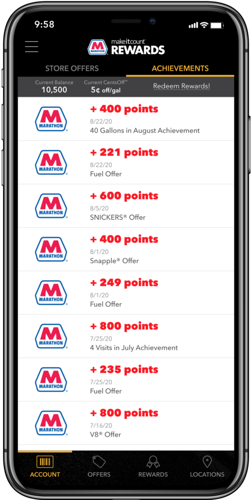 Marathon’s MakeItCount Rewards app