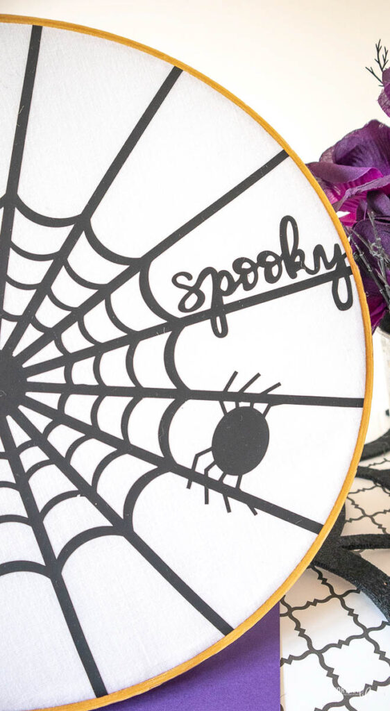 Iron-On Spider Web Hoop Art with Cricut (with SVG)