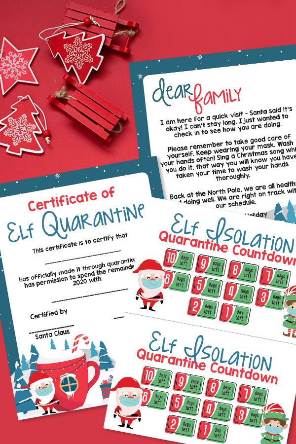 elf on the shelf quarantine printables