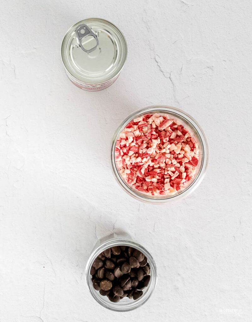 ingredients for peppermint bark truffles