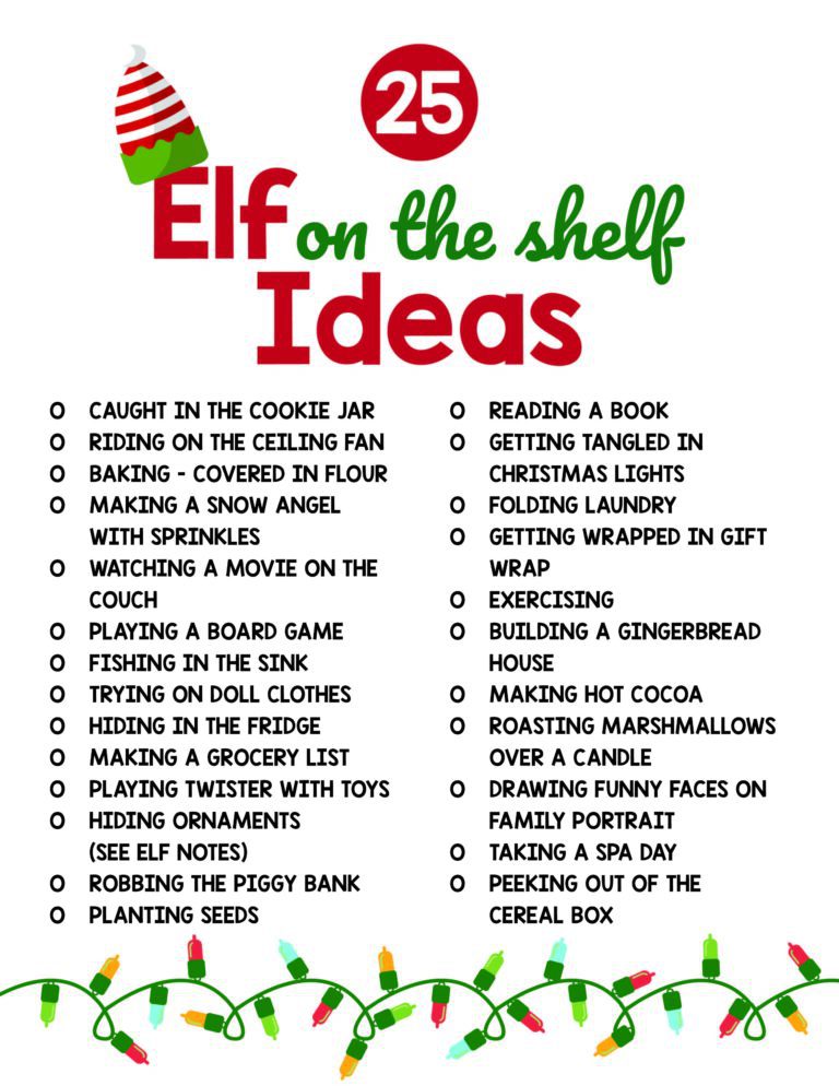 More Elf on the Shelf Ideas + Free Printable