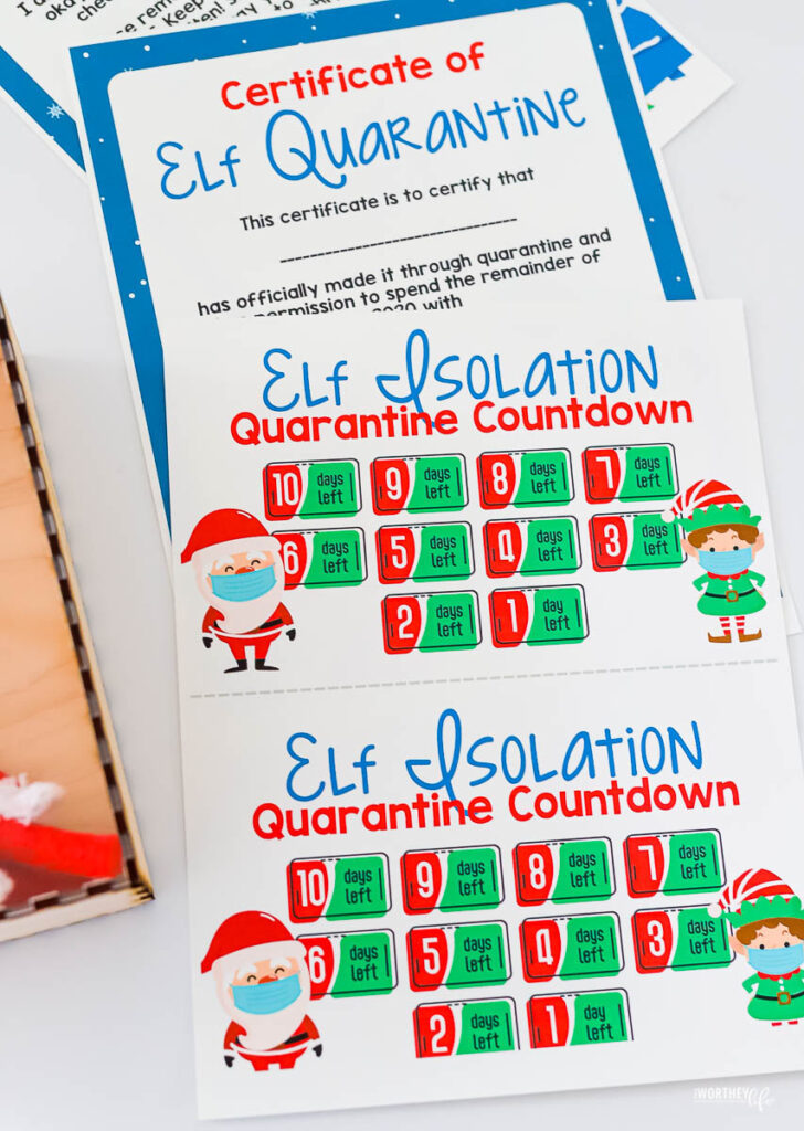 elf on the shelf quarantine printables