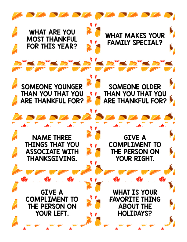 free Thanksgiving printables