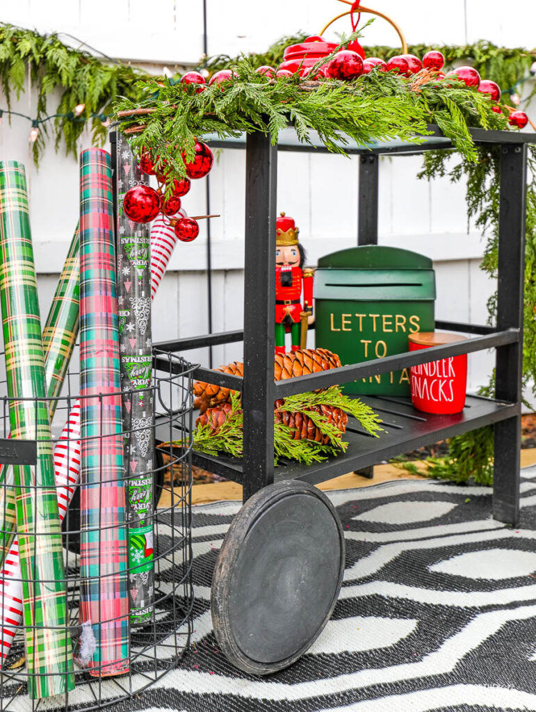 christmas bar cart