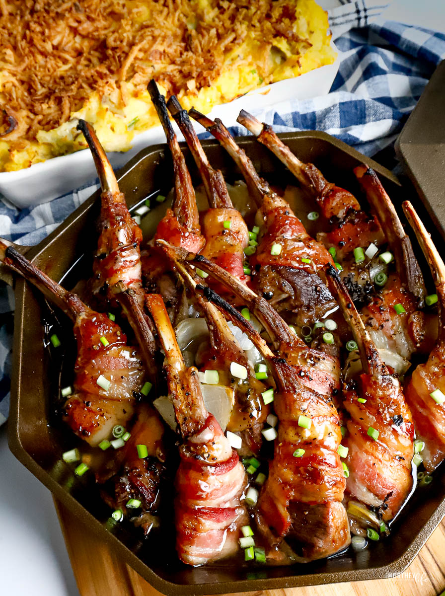 Bacon Wrapped Lamb Chops Dinner Idea Using Lamb Chops