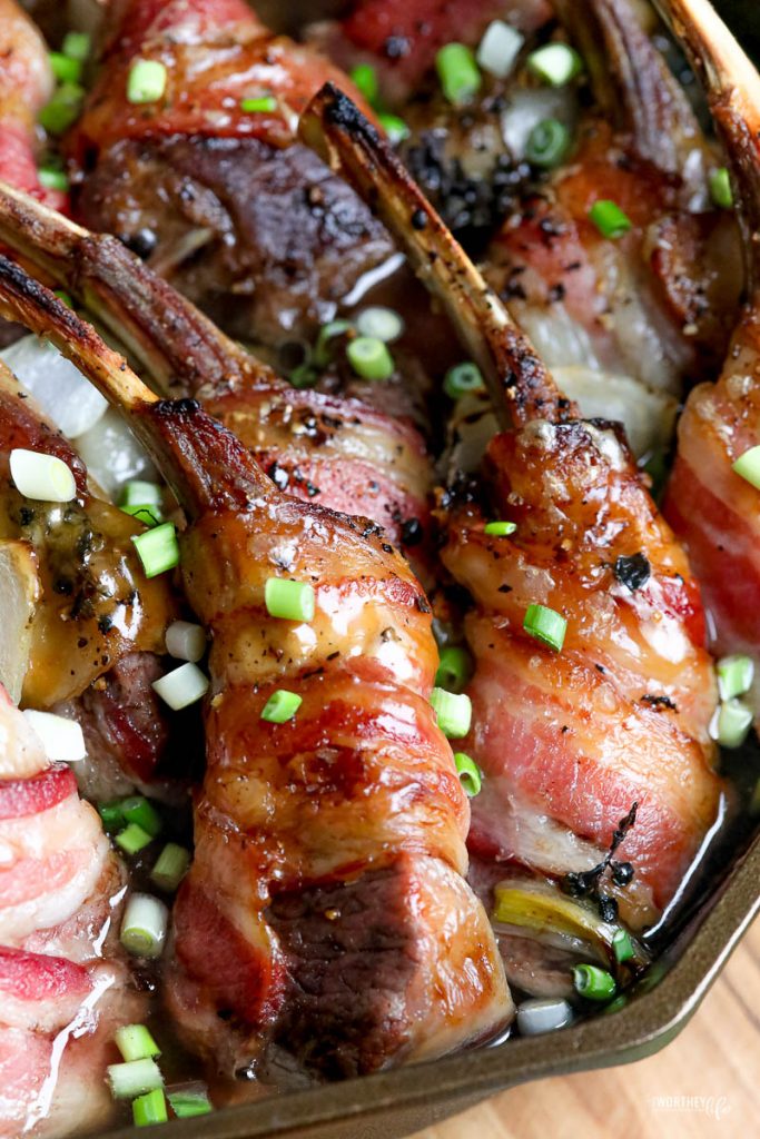 lamb chops wrapped in bacon