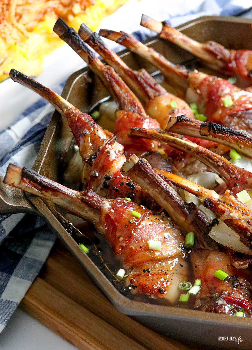 Bacon Wrapped Lamb Chops Dinner Idea Using Lamb Chops