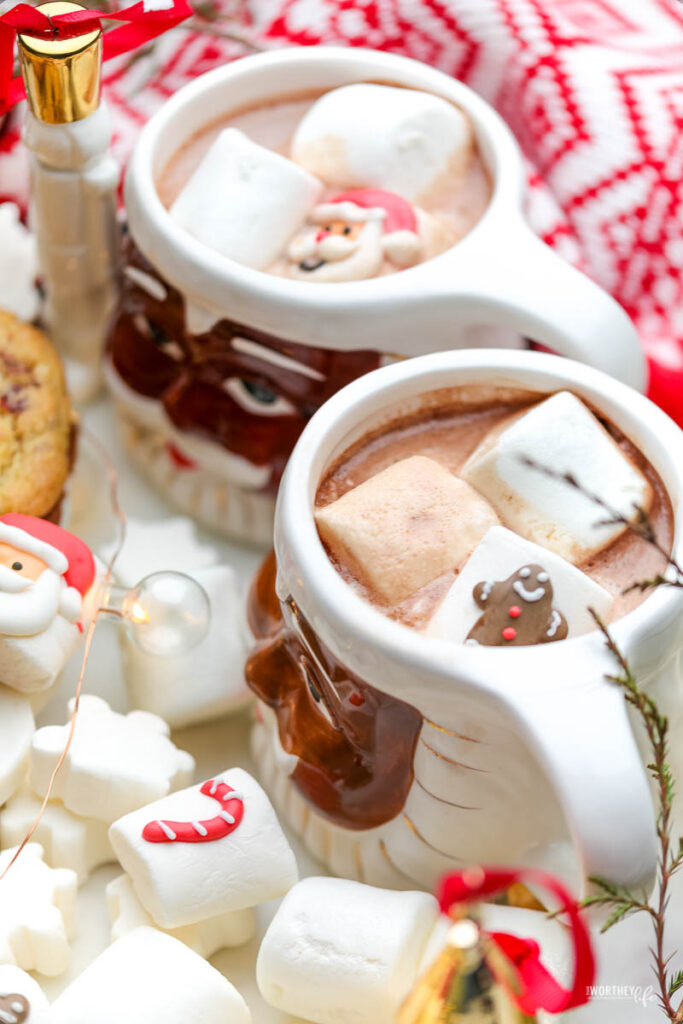 hot chocolate and holiday cookies