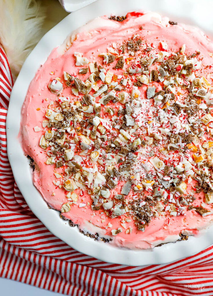 Peppermint Stick Ice Cream Frozen Pie