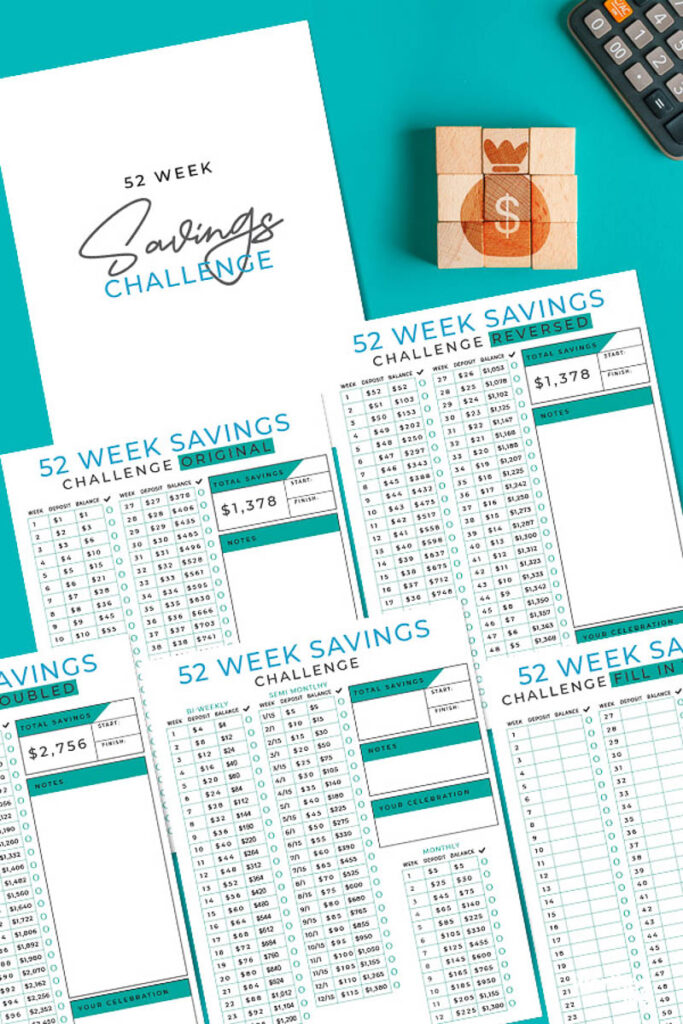 52 week challenge printables