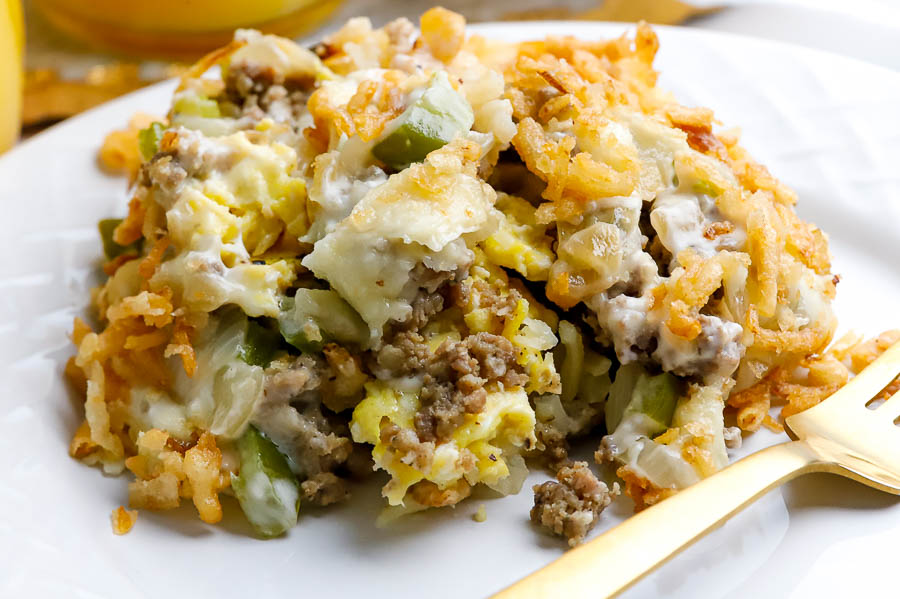 Ingredients for the easiest breakfast casserole recipe