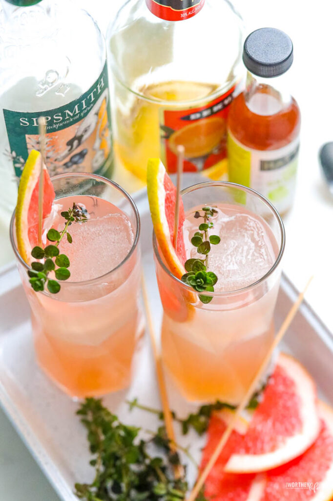 grapefruit gin martini in a tall glass