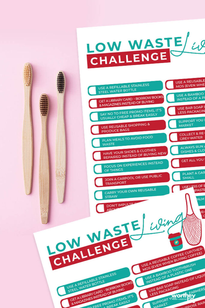 free low waste challenge printable