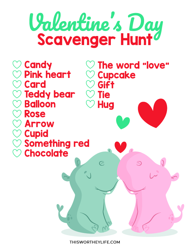 free valentine's day scavenger hunt printable