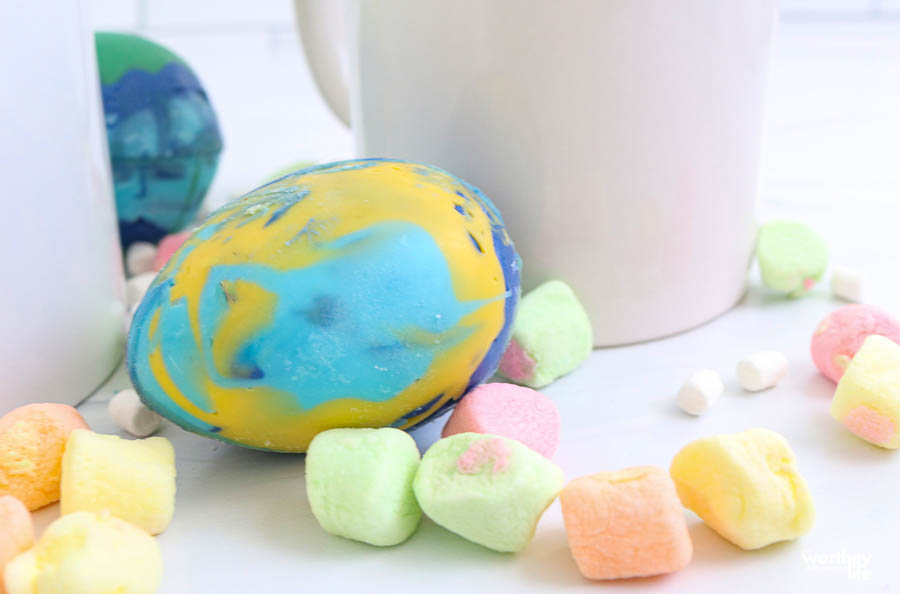 colorful easter egg bomb with white cup