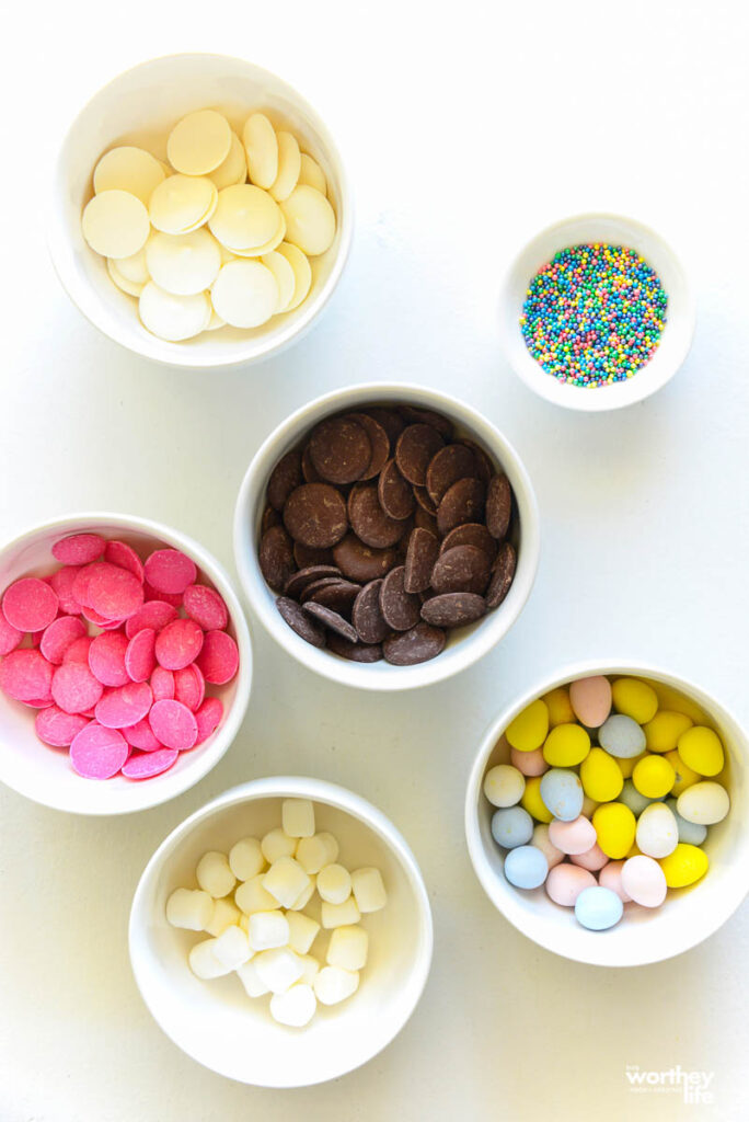 easter bark toppings in a bowl