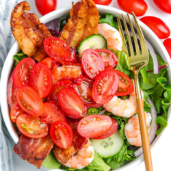 Grilled Lime Honey Shrimp & Tomato Salad