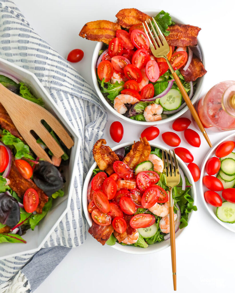 Grilled Lime Honey Shrimp & Tomato Salad