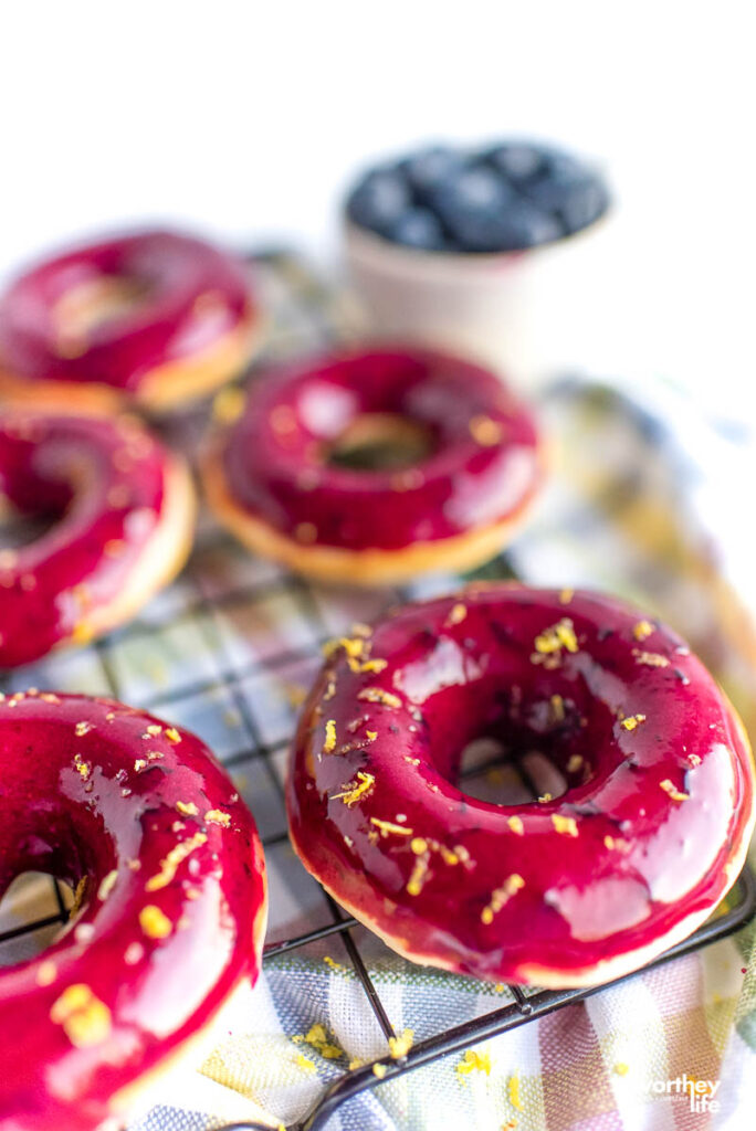 lemon donuts on baking rack