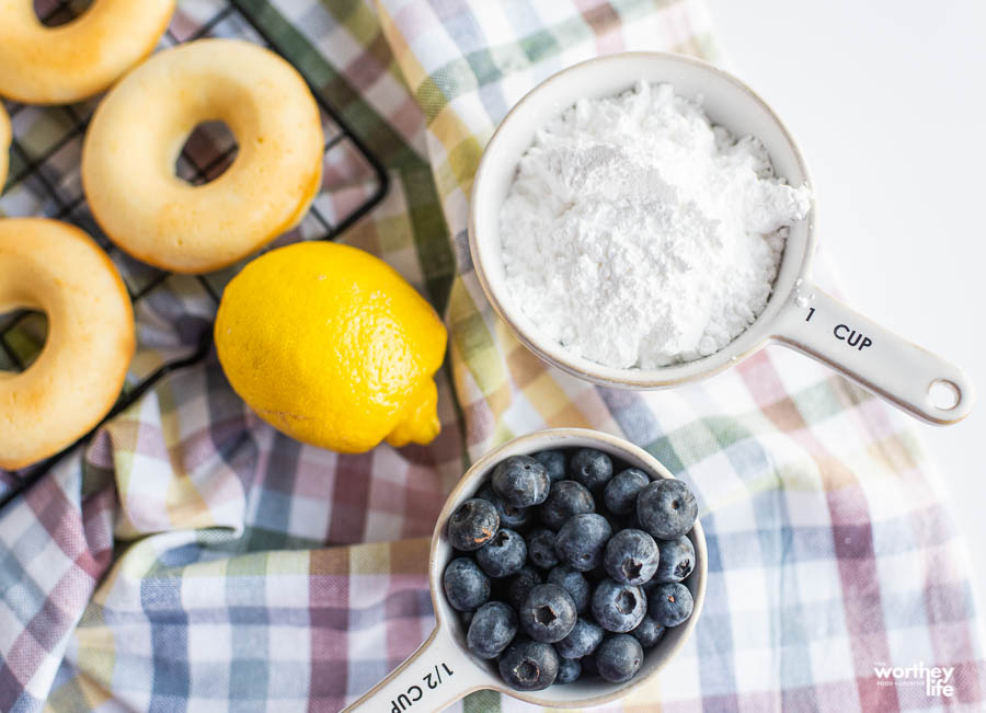 fresh blueberries and donuts