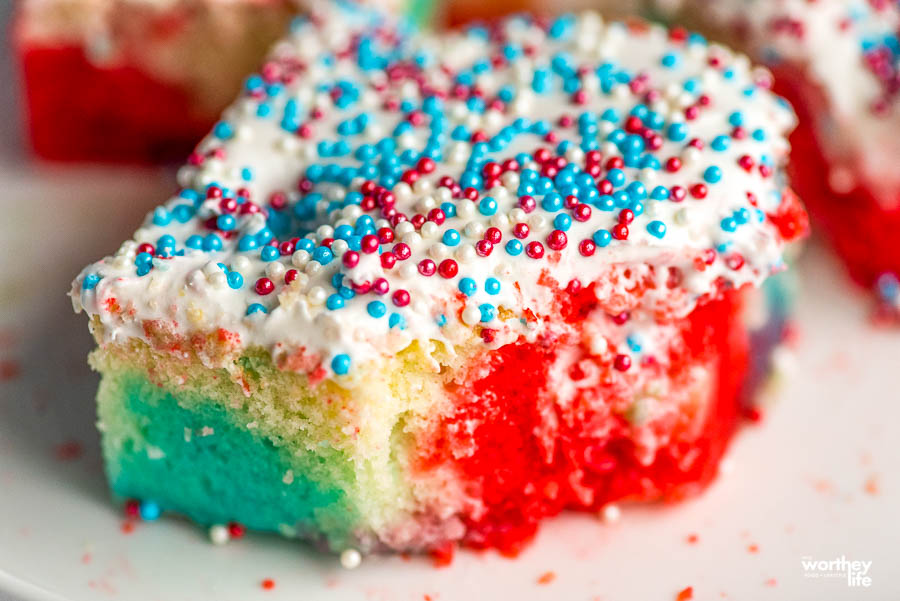 4th of july cake on a white background