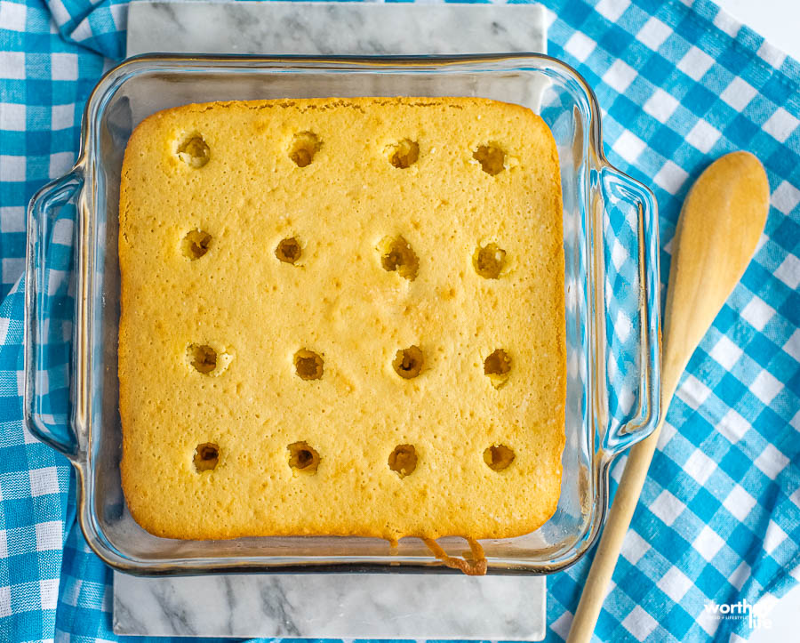 a cake with holes in it