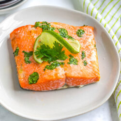 Air Fryer Salmon Recipe with Cilantro Lime