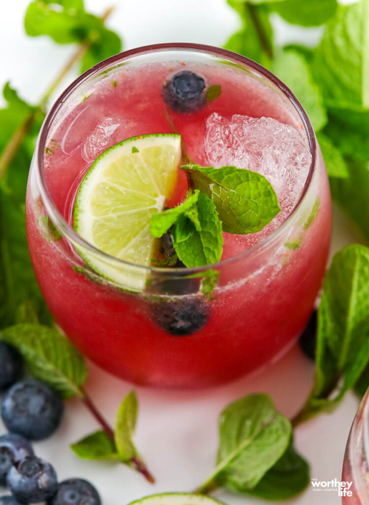 summer cocktail with fresh fruit