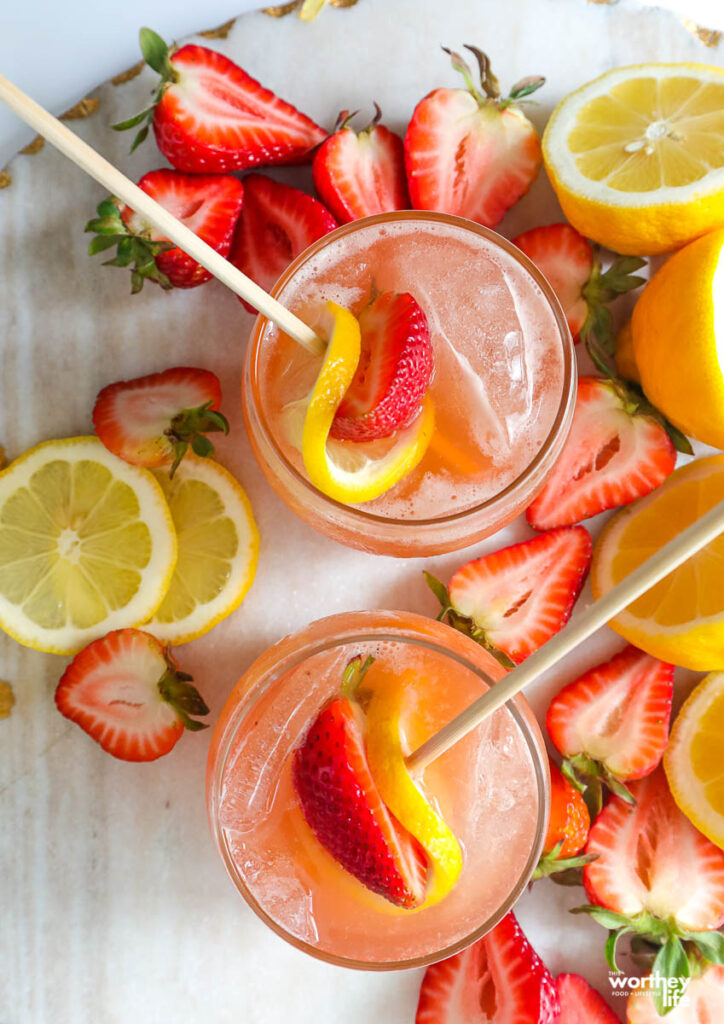 summer cocktails with strawberries