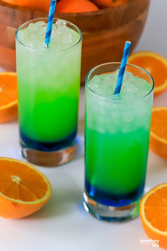 kid friendly green and blue drink