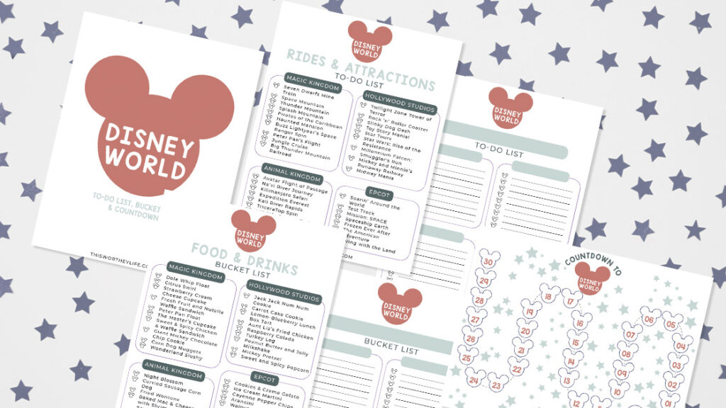 disney world planning printables