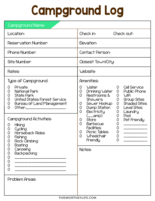 free-camping-log-printables