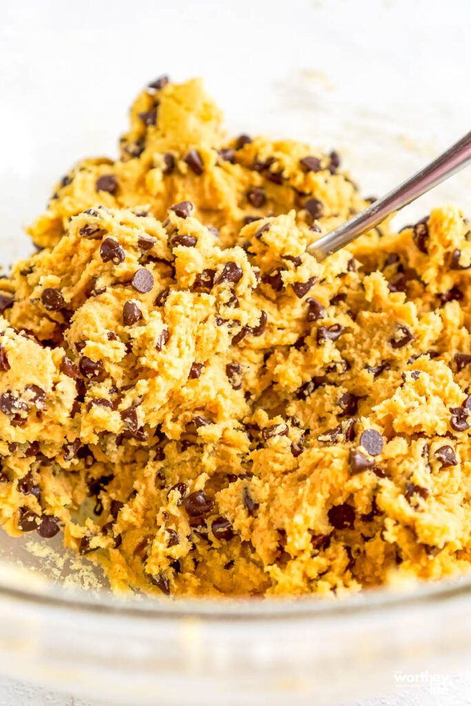 raw chocolate chip cookie dough