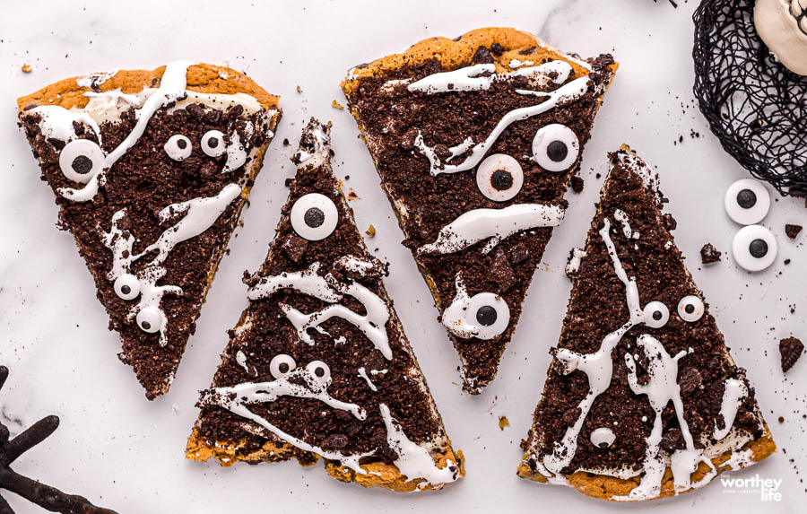 slices of Halloween chocolate chip dessert recipe