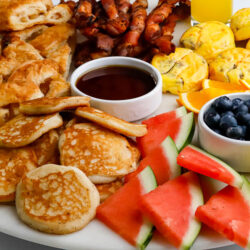 a white marble breakfast board