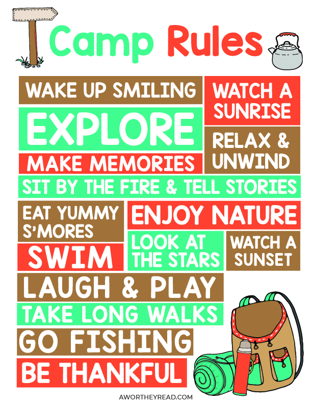 free camp rules printable