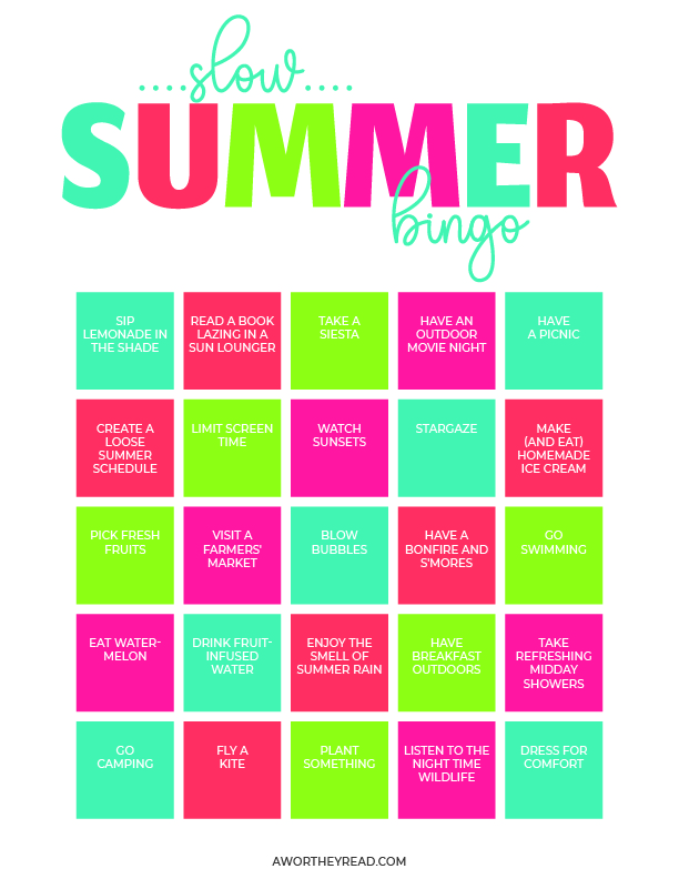 free Summer Bingo for Kids printable