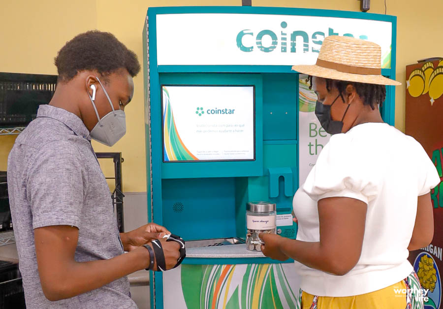 taking loose coins to the Coinstar Kiosk