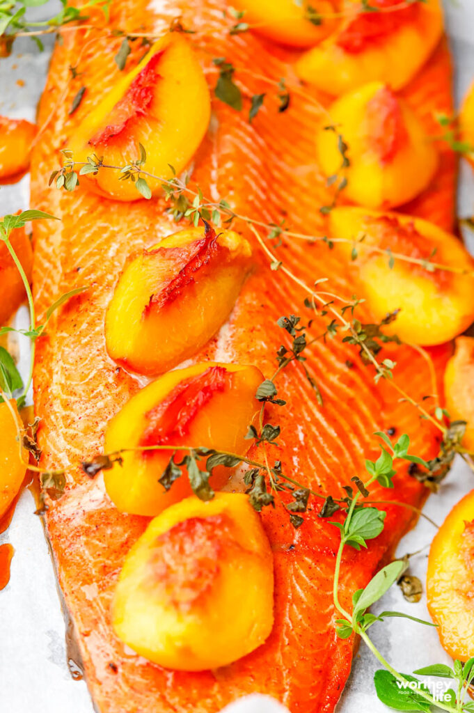 Brown Sugar Peach Salmon recipe