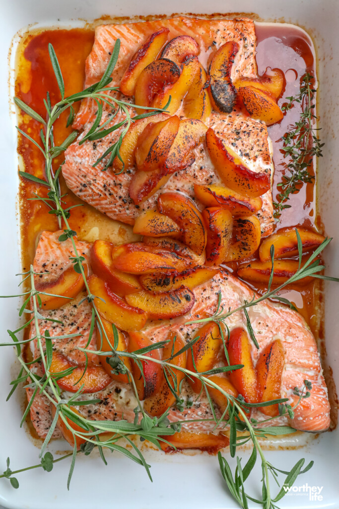 Salmon recipe with peaches