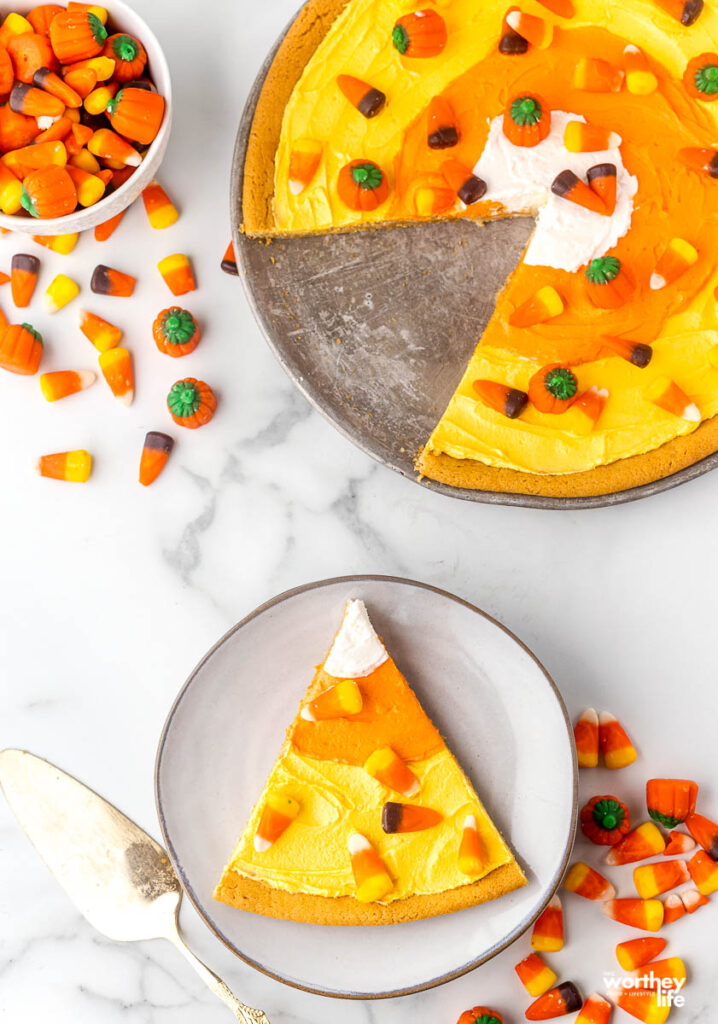 slices of candy corn pizza