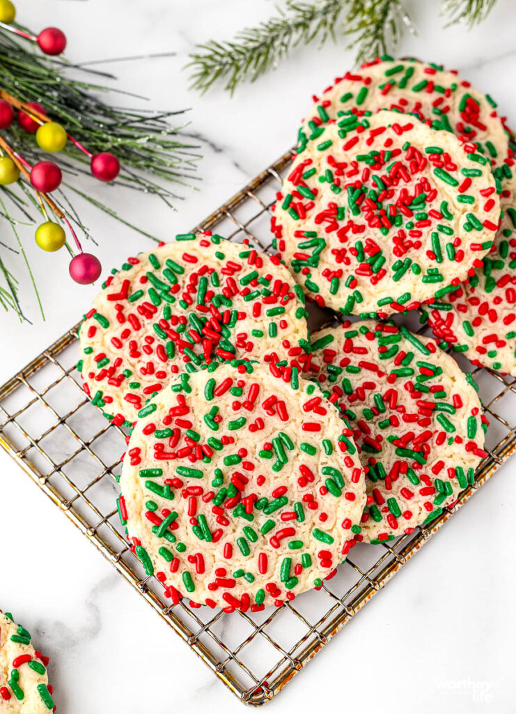 Christmas Sugar Cookies on baking sheet