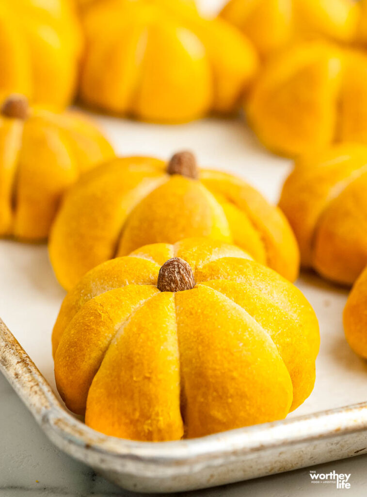 Pumpkin Shaped Dinner Rolls