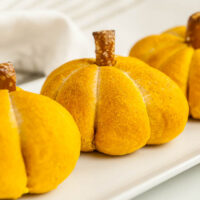 Pumpkin Shaped Dinner Rolls