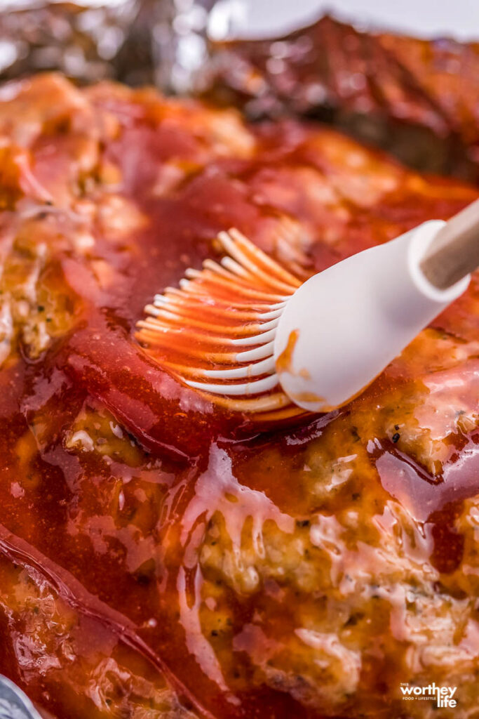 cooking brush on meatloaf