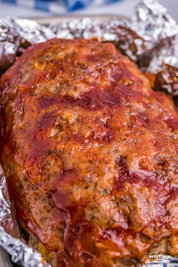 baked meatloaf in foil